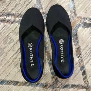 Rothy's Elegant Black Flats 7.5 round toe